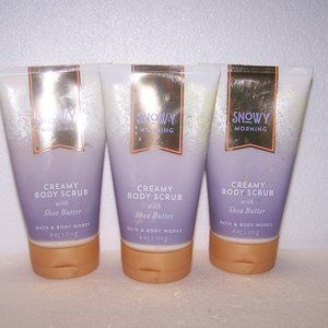 Bath & Body Works Snowy Morning Creamy Body Scrub 8 oz - x3
